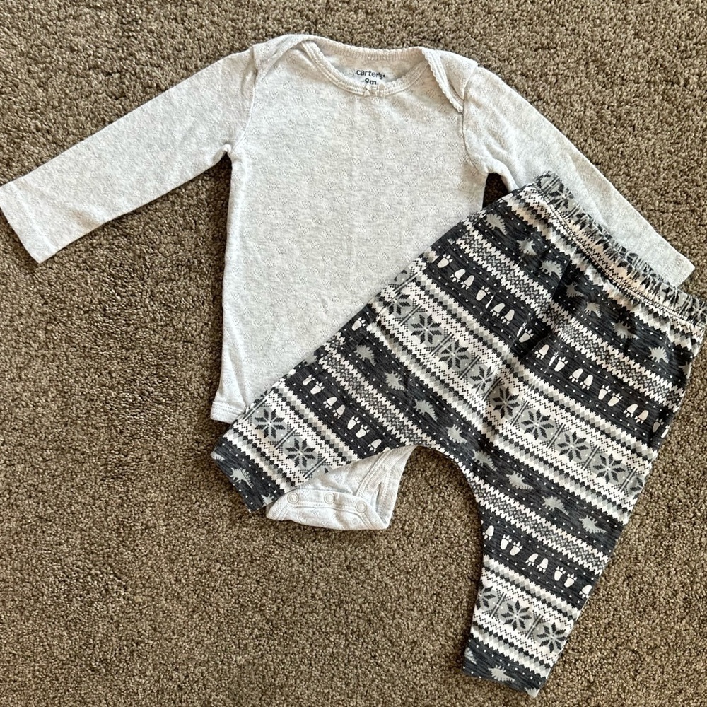 Old Navy Baby Girl Fall Winter Mixed Media Bottoms & Carterโs Matching Top